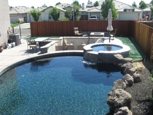 Pool, raised spa and sunken barbecue pit in Elk Grove, Ca Pool, raised spa and sunken barbecue pit in Elk Grove, Ca