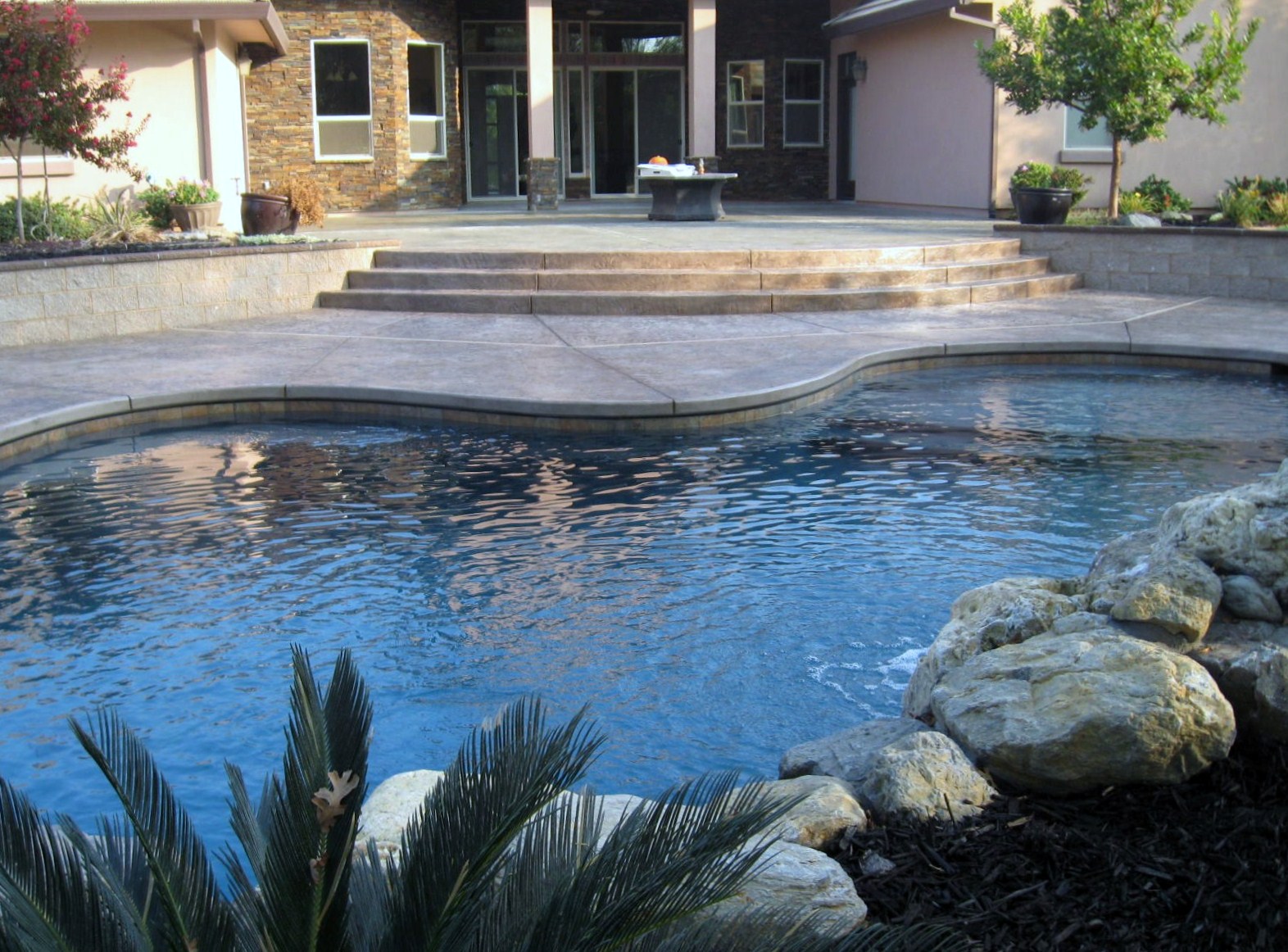 Waterfall, raised deck, Loomis, Ca